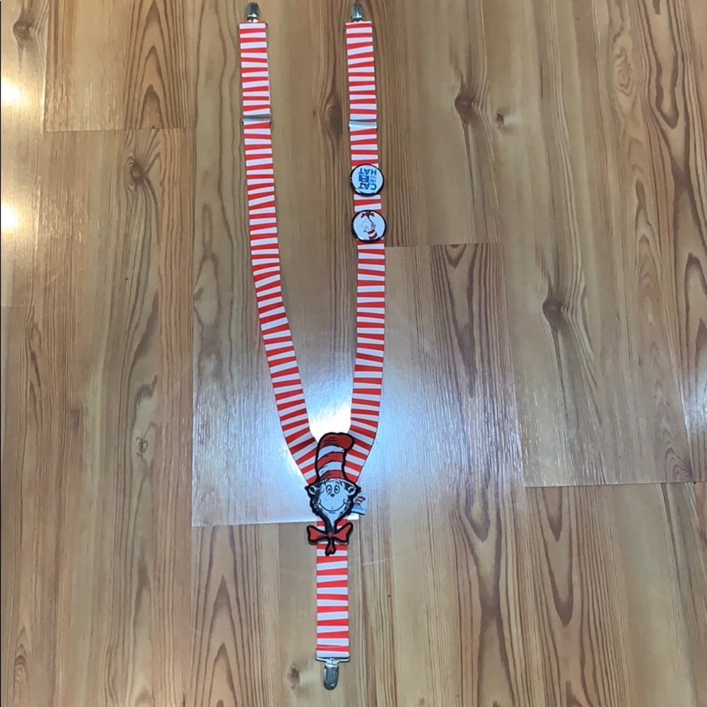 Cat in the hat Dr Seuss suspenders
